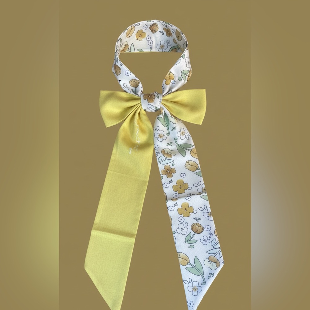 🎀Tulip/Flower Pattern Chic Twilly | Versatile Hair, Neck, or Bag Scarf